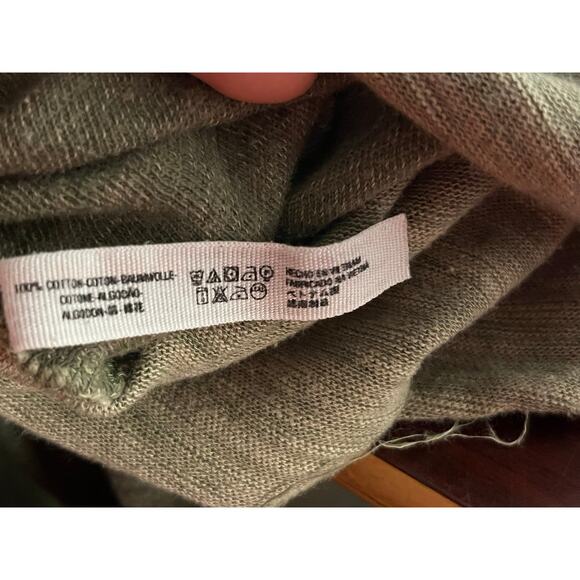 Free People FP Beach Large Green Grunge Raw Seams Boho Distressed - Picture 9 of 9